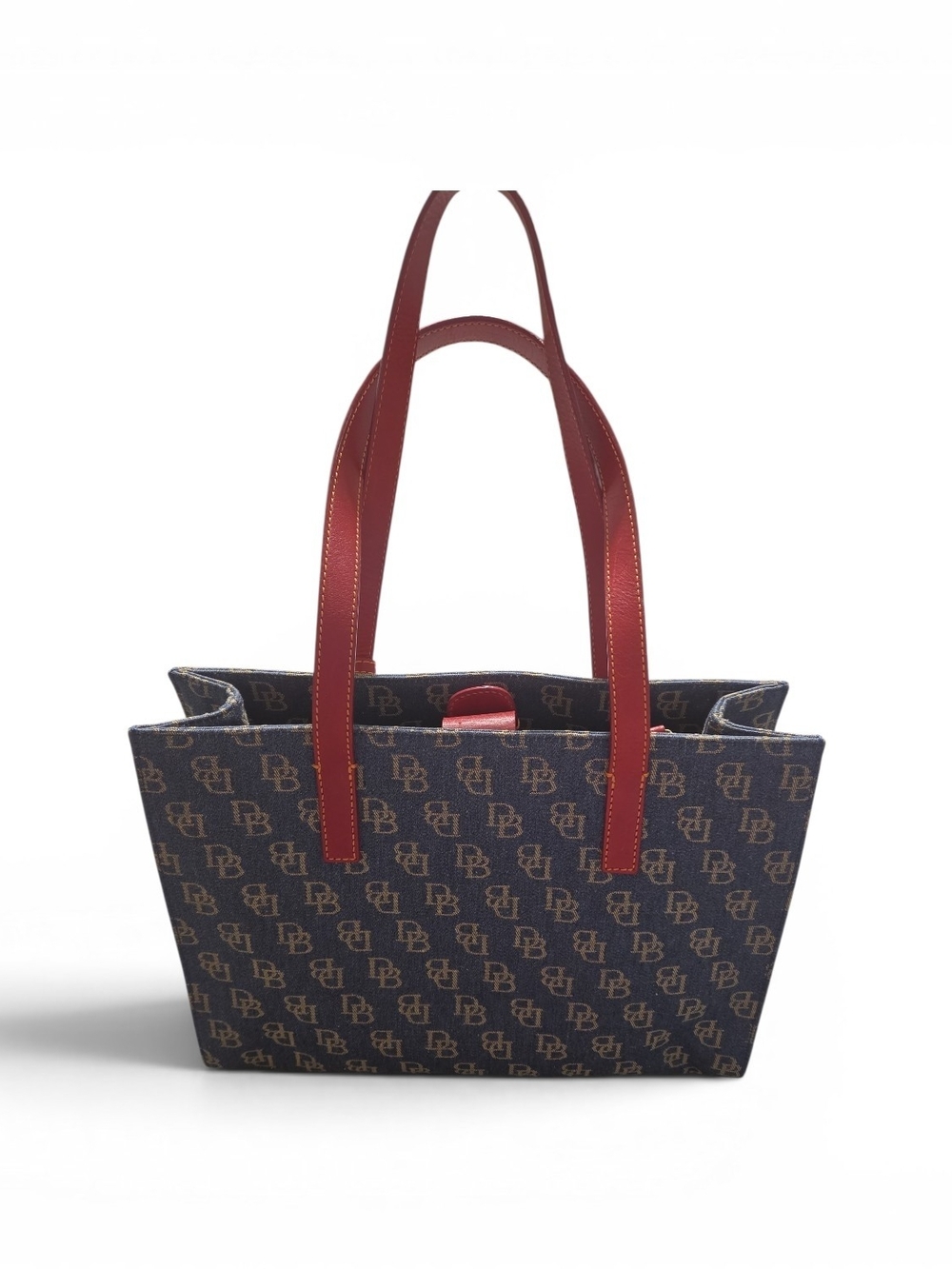 Dooney & Bourke Red-Handle Signature Denim Tote Bag - Picture 4 of 7